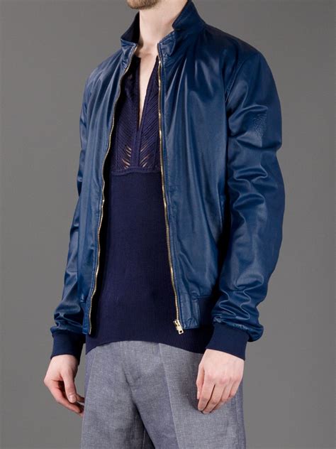 gucci men's leather bomber jacket|gucci midnight blue bomber jacket.